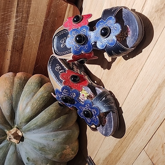 Corkys Shoes - Corkys elite leather sandal wedge